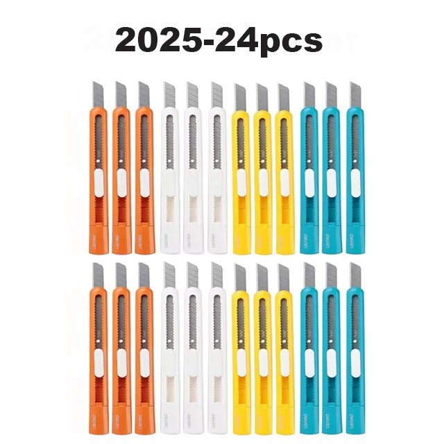 Набор канцелярских ножей Deli 2025-24pcs, 24шт