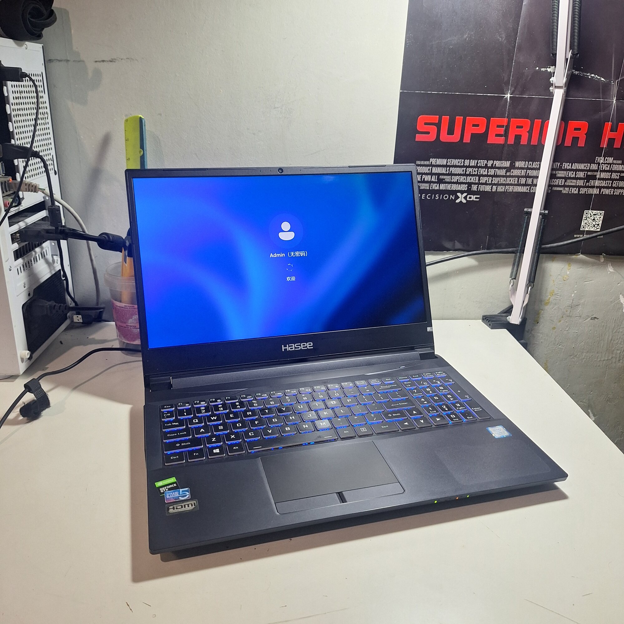 Игровой ноутбук Hasee GTX 1660ti 4gb, I7-9750H, 8gb, SSD 256GB. 15.6" FullHD