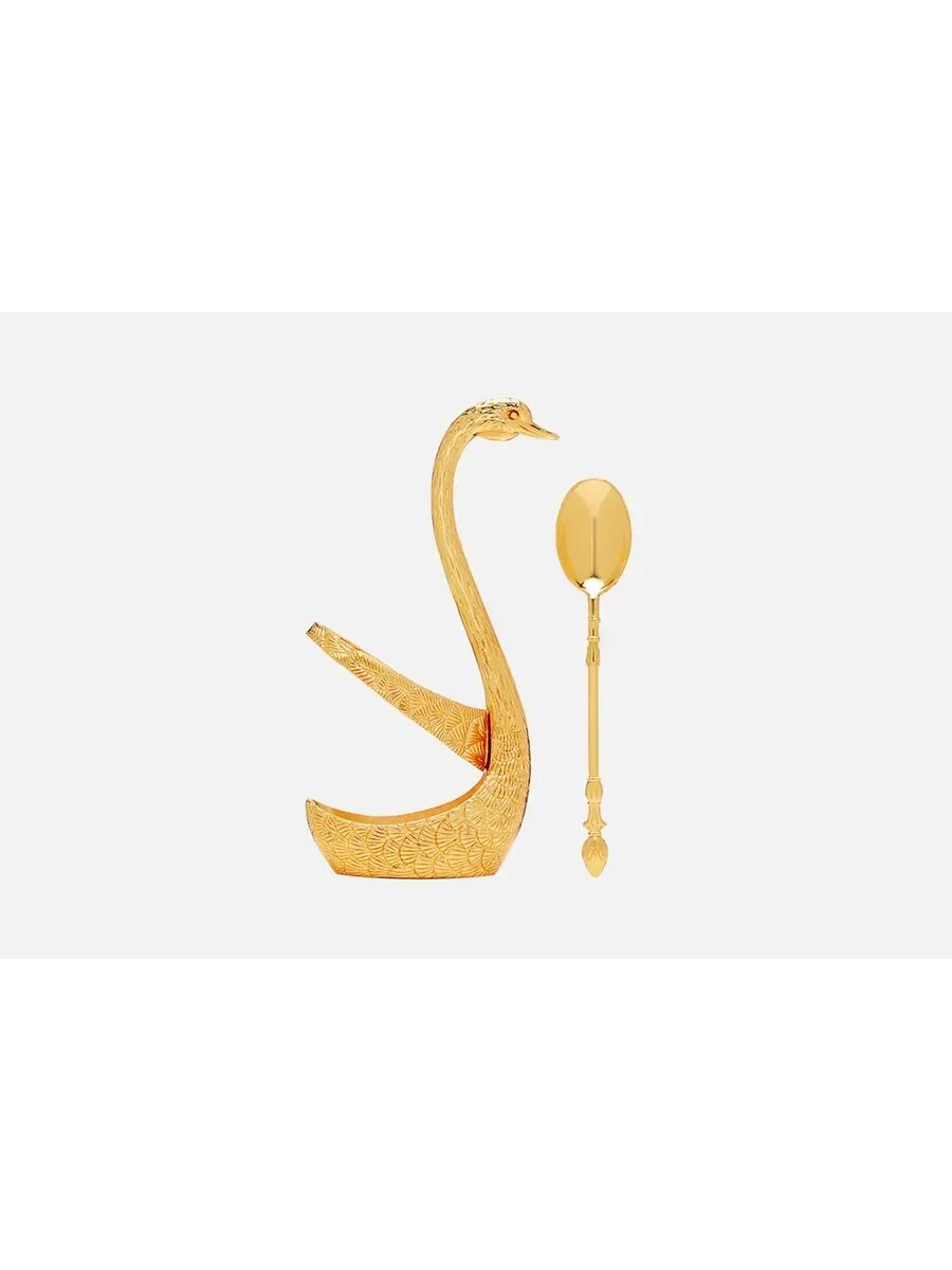 #DENEZO Golden Swan Лoжки чайные 6шт#