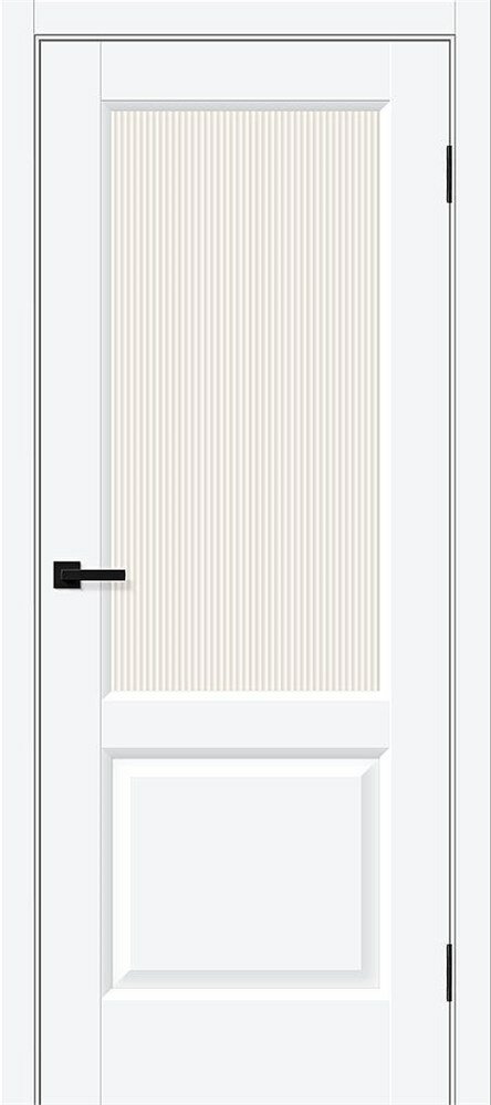 BRAVO Межкомнатная дверь 200*70, Неоклассик-33, White Silk / Magic Moru , ПЭТ 200*70 White Silk