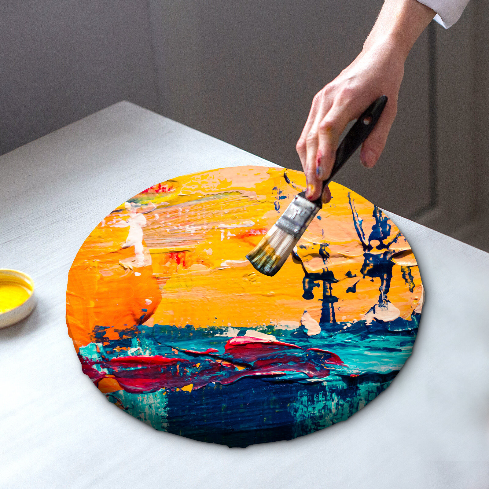 Холст Для Рисования Овальный Подарок Для Друзей Размер 30X30cm