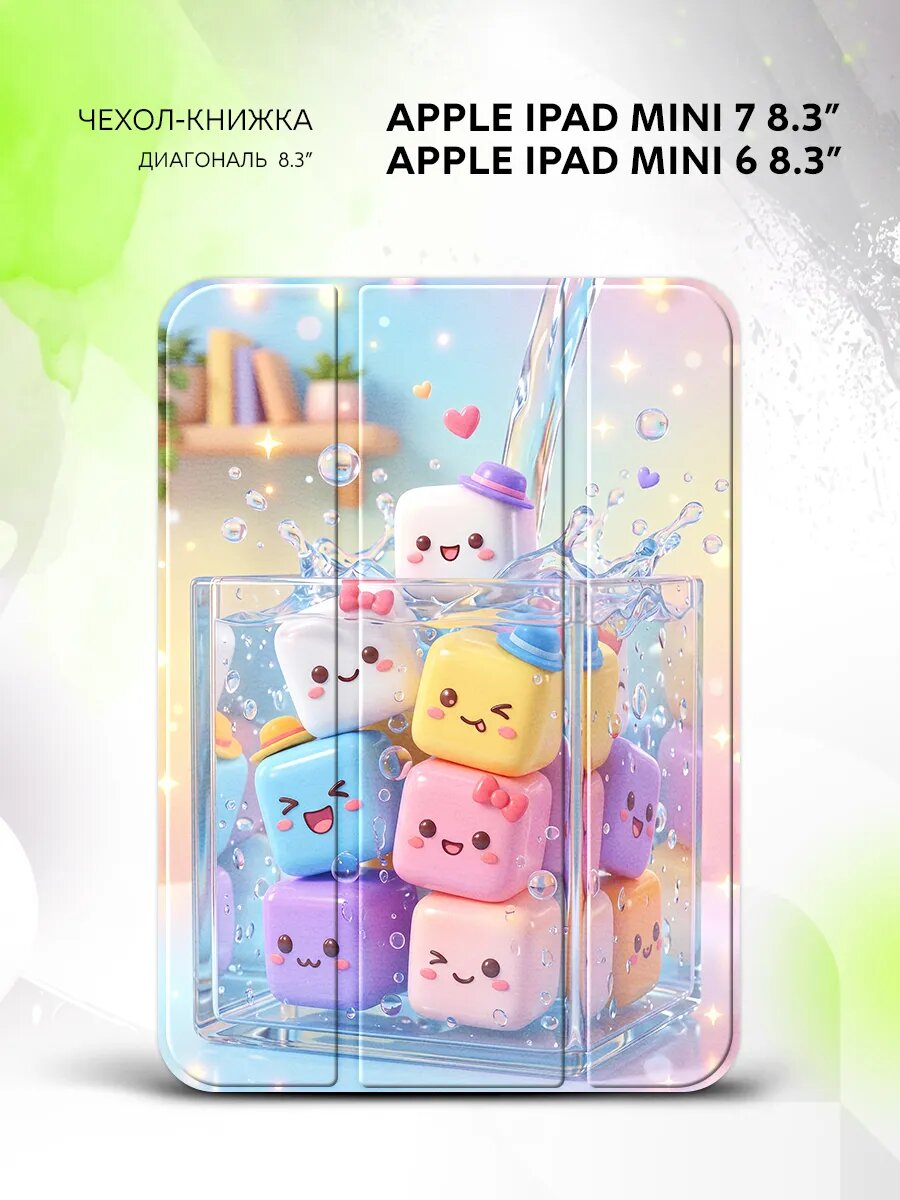 Чехол на Apple iPad Mini 7 /Mini 6, Эппл Айпад Мини 7/Мини 6, книжка, с принтом