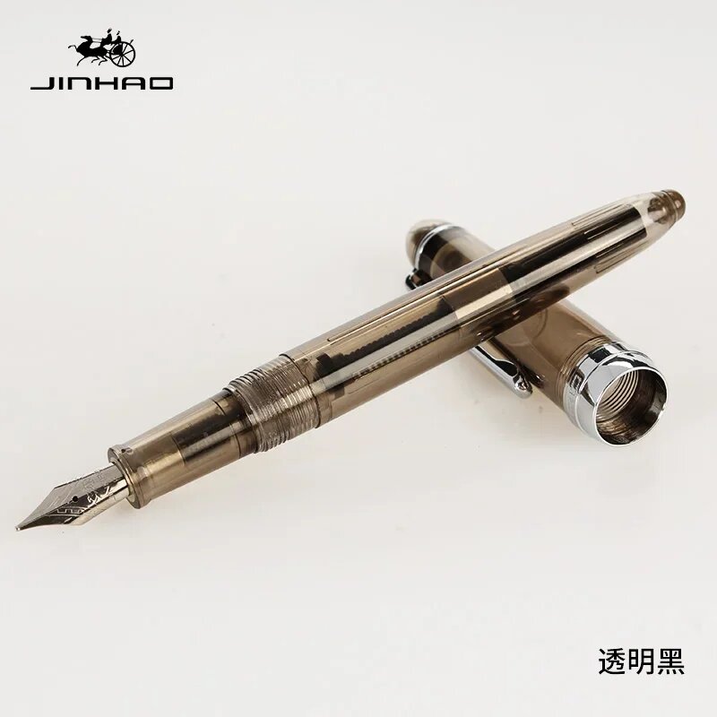 Перьевая ручка Jinhao 992 прозрачная 0,5 мм Черный, Transparent black
