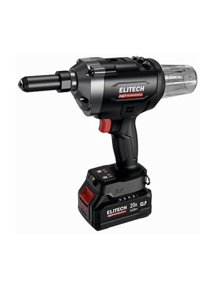 Заклепочник аккумуляторный ELITECH HD CRG 2063BL (E2208.023.01) (бесщеточный, 18В, 1х4.0Ач, Li-ion, 2.4-6.4мм, подсветка, чемодан, 2.2кг)