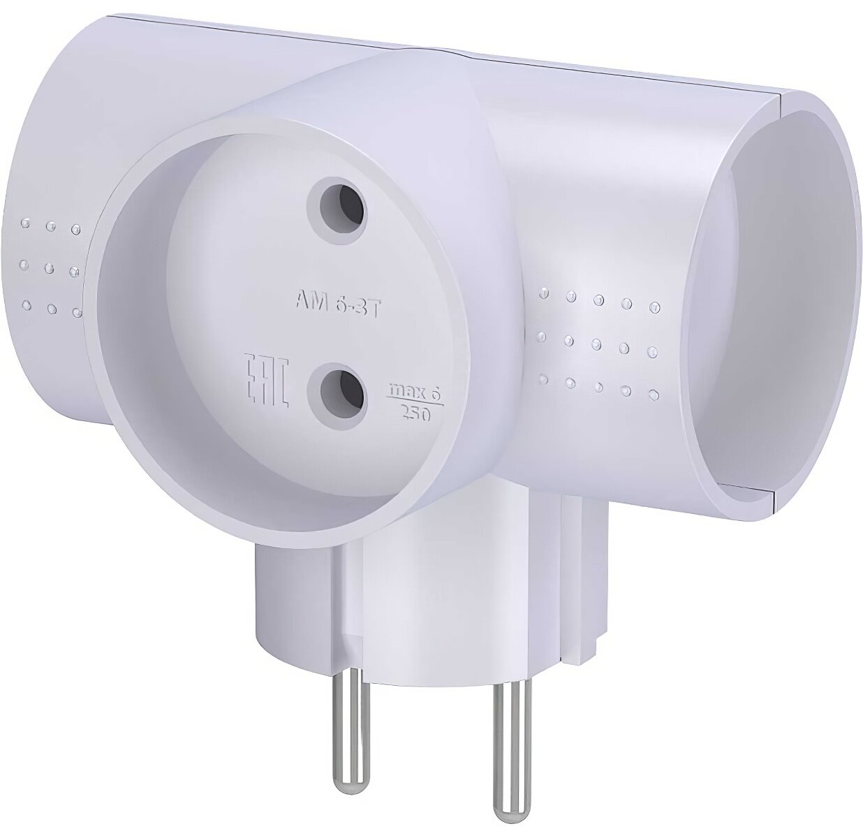 Электрический разветвитель фотон 6А (тройник, Т-образный), АМ 6-3Т 22845