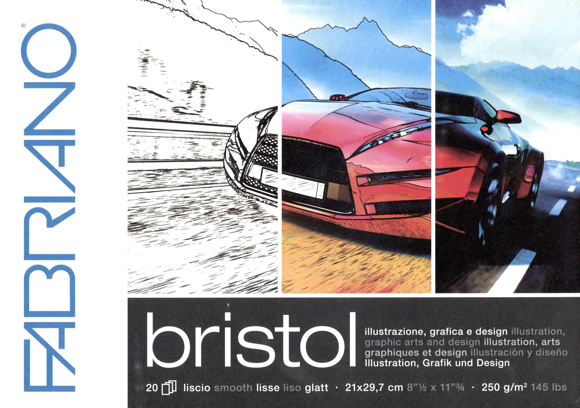 Альбом для зарисовок «Bristol», 210х297 мм, 20 листов, 240 г/м2, Fabriano
