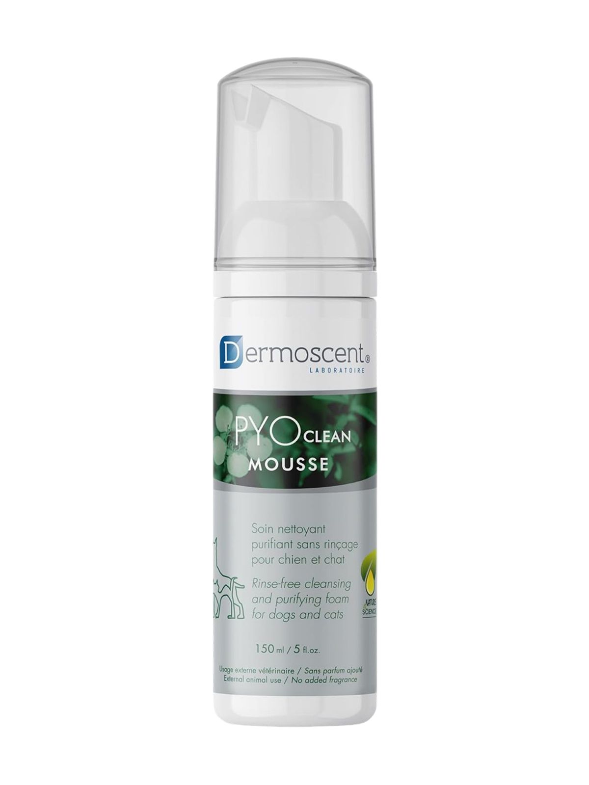 Dermoscent PYOclean Mousse. Мусс для ухода за кожей для кошек и собак, 150 мл.