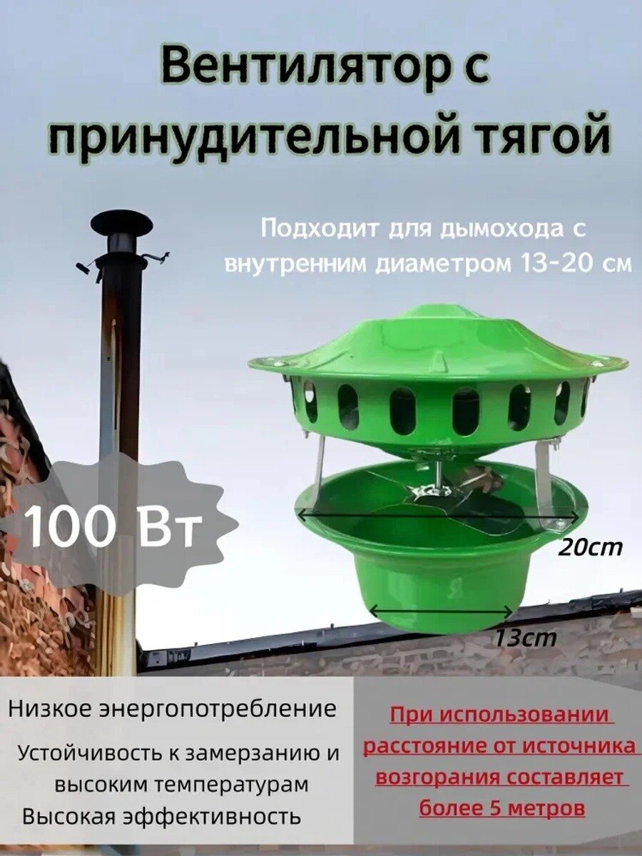 Бытовой вытяжной вентилятор с индуцированной вытяжкой из дымохода, дымососная машина