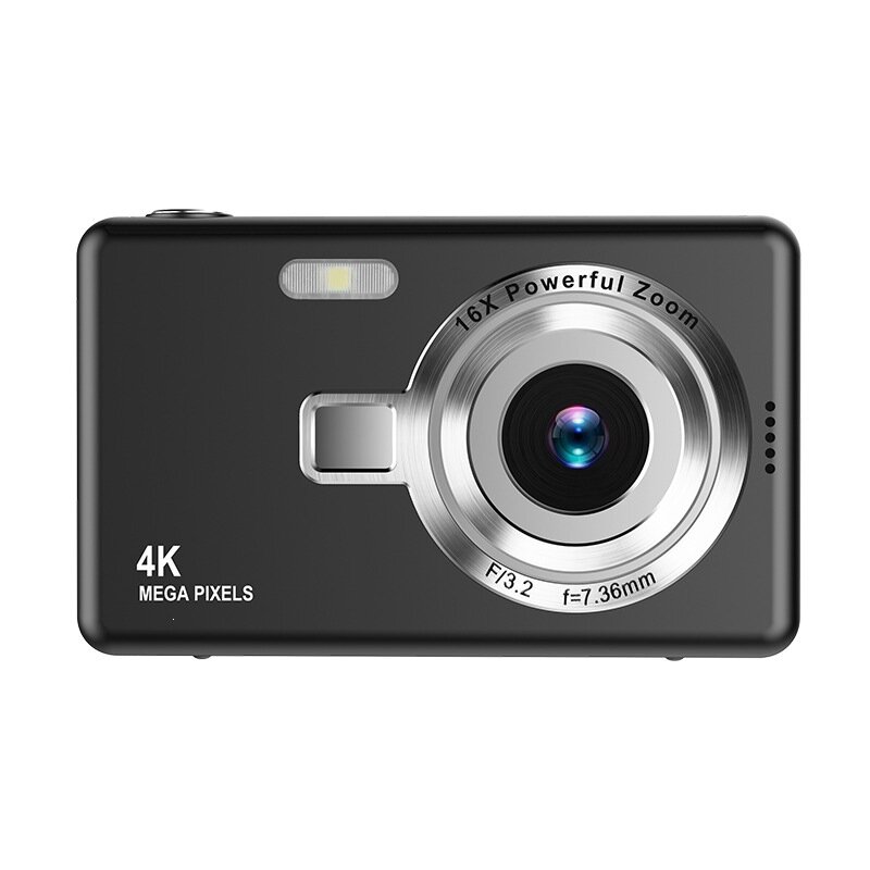 Цифровая камера Q12 мини 4K HD CCD, компактная фотокамера высокого разрешения для студентов, черная