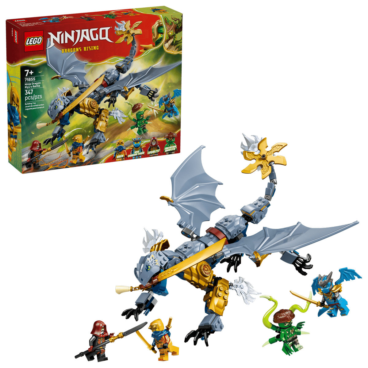 Конструктор LEGO Ninjago Битва Ниндзя-дракона Рю 71855, 347 деталей, от 7 лет