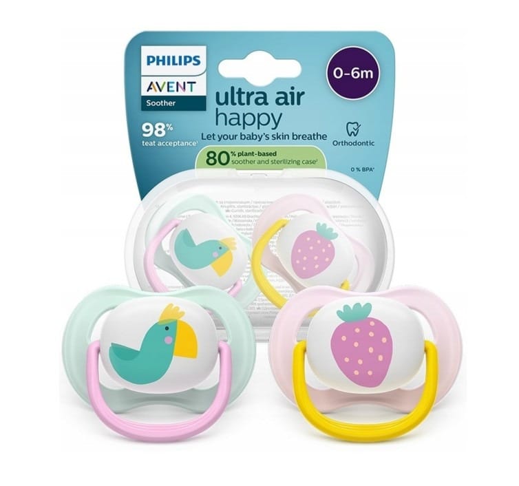 Пустышка Philips Avent Ultra Air, ортодонтическая, 0-6 месяцев, 2 шт