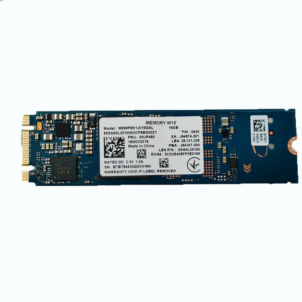 SSD M.2 2280 16 ГБ Mempek1J016Gal PCIe 3.0 3D Xpoint NVMe для памяти Intel Optane M10