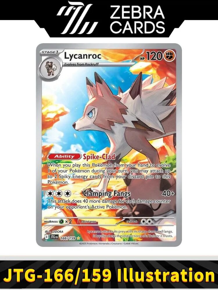 Покемон Любимая открытка POKEMON PTCG Journey Together Lycanroc 166/159 Illustration(Английский)