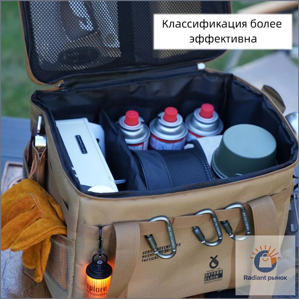 30L Сумка для снаряжения для кемпинга на открытом воздухе, большая вместительность, ткань Оксфорд, защита от столкновений