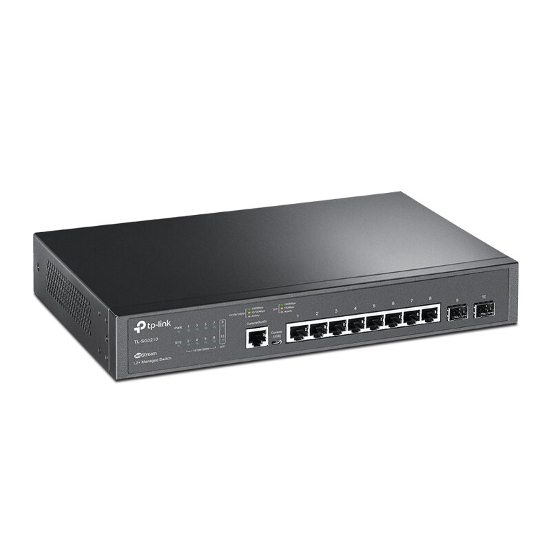 Коммутатор TP-Link JetStream SG3210 управляемый L2+, 8 портов 1 Гбит/с, 2 SFP SG3210