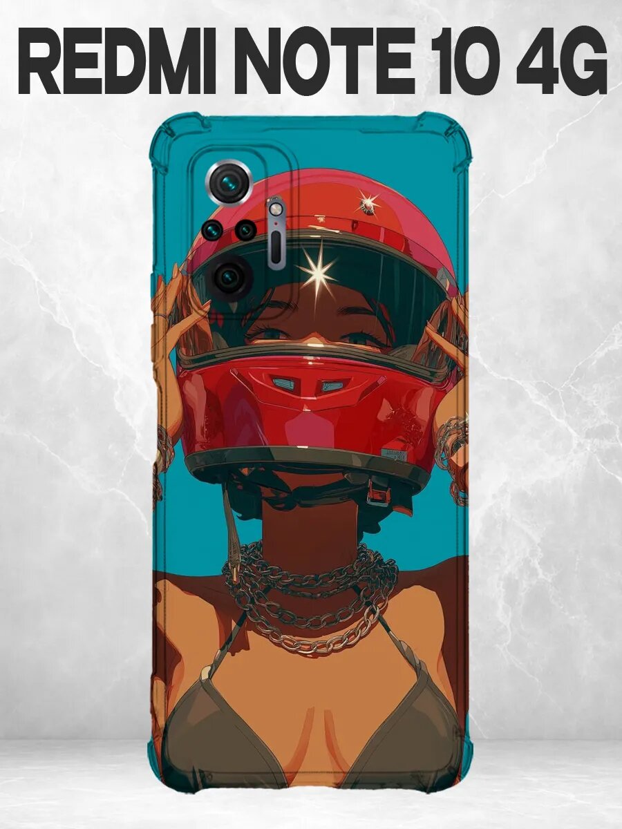 Чехол на Redmi Note 10 Pro с принтом Аниме девушка в красном