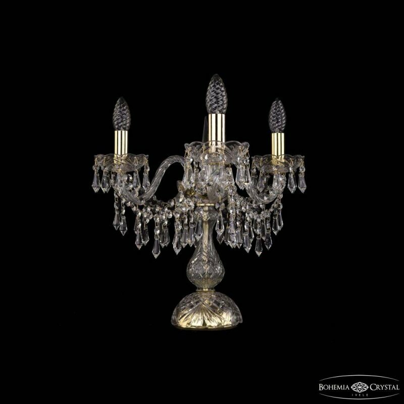 Настольная лампа декоративная Bohemia Ivele Crystal 1403 1403L/3/141-39 G