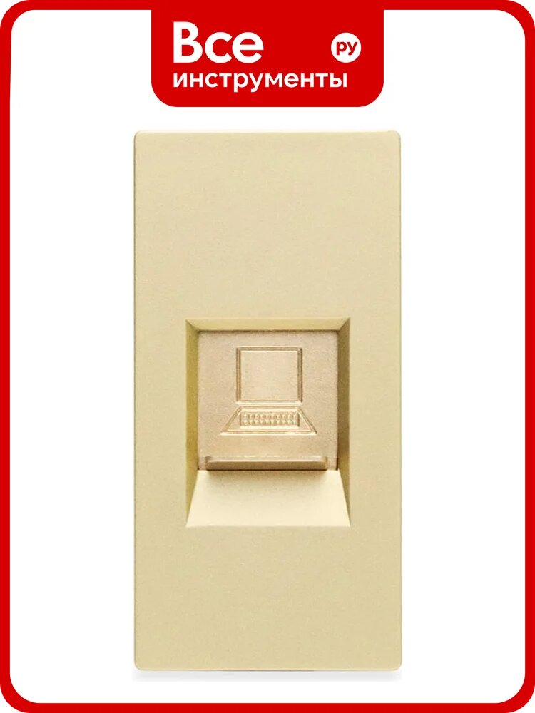 Розетка золотая, 1/2, RJ CAT6, модуль, Vell 1379017