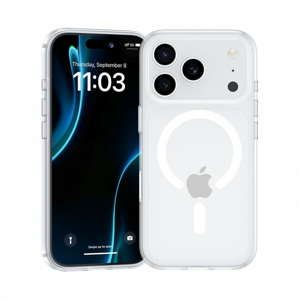 Чехол силиконовый Benks Crystal Case (MagSafe) для iPhone 17 Pro Max 6.9", цвет прозрачный (Transparent)