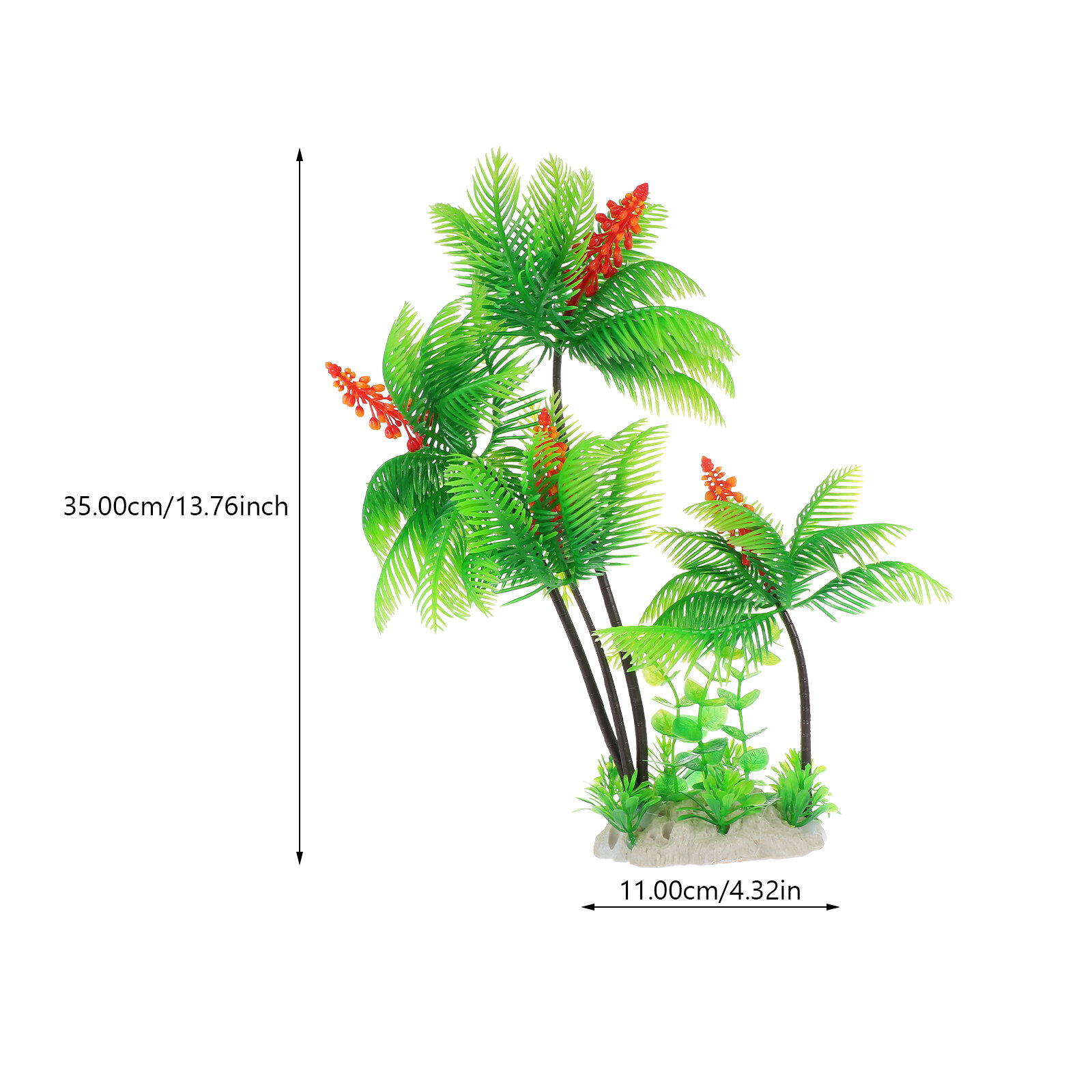 Одно Искусственное Дерево Кокоса Для Аквариума Украшение 11X8X35Cm