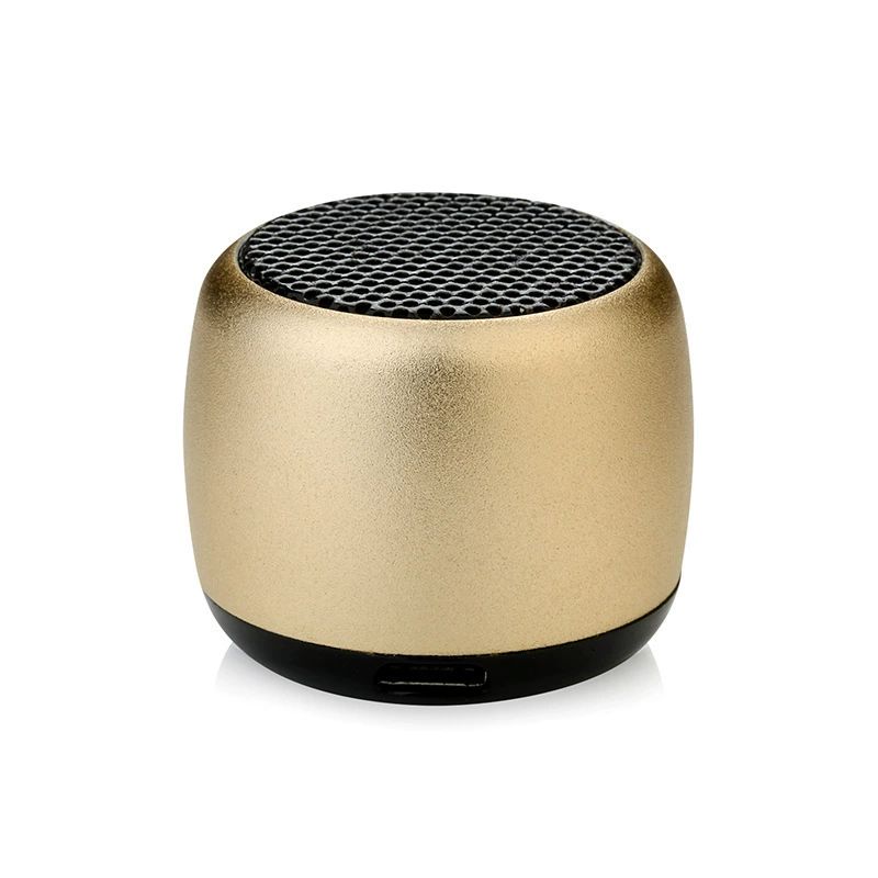 Беспроводная мини-колонка Bluetooth, металлическая маленькая стальная пушка, золотой