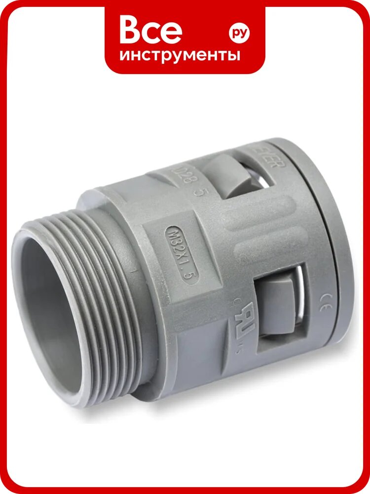 Муфта для гофрированных труб Weyer WQG-P29G/AD31.5 - коннектор прямой, нар. PG29 WE0207100