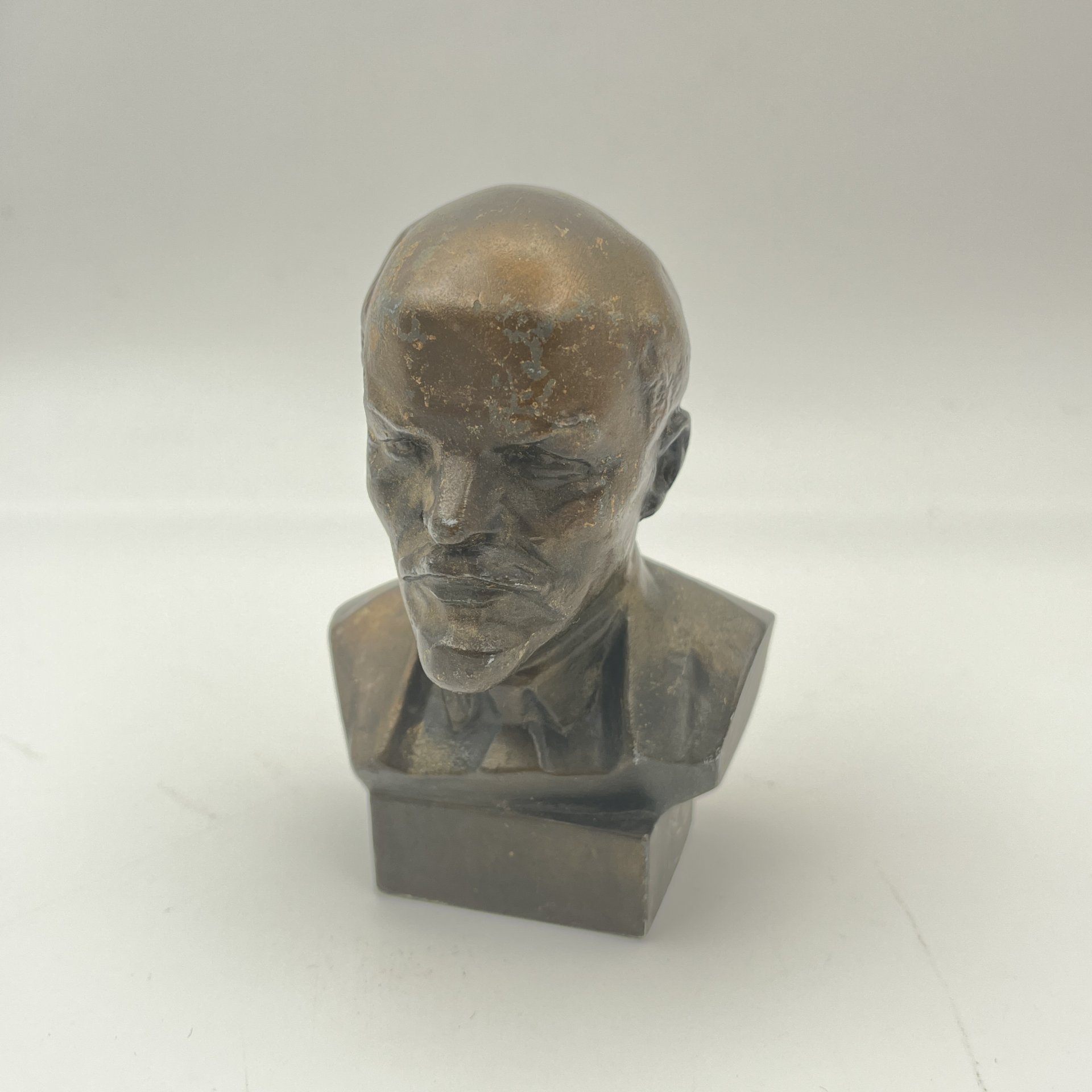 Бюст "В. И. Ленин", силумин, бронзирование, литье, СССР, 1970-1990 гг.