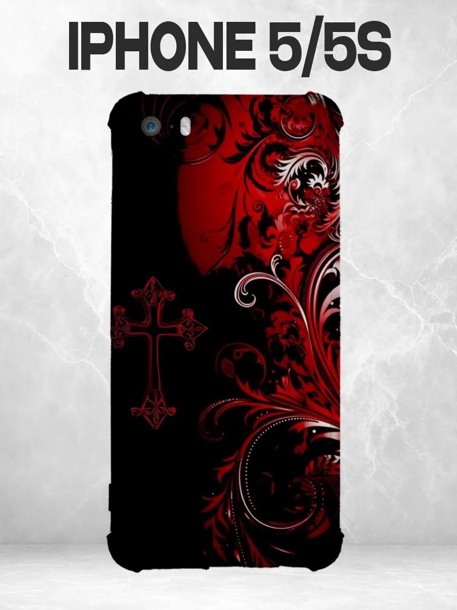 Чехол на iPhone 5/5s с принтом красная готика
