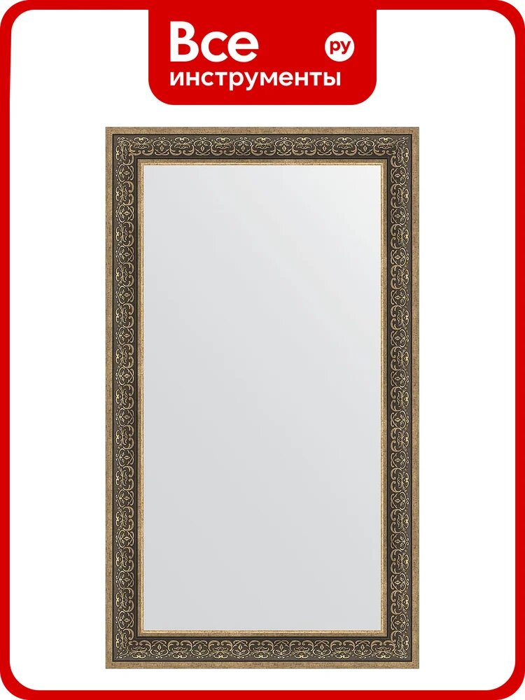 Зеркало EVOFORM в багетной раме - вензель серебряный 101 mm (83x143 cm) 3320