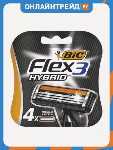 Изображение товара Сменные кассеты для бритья Bic Flex 3 Hybrid, 4 шт