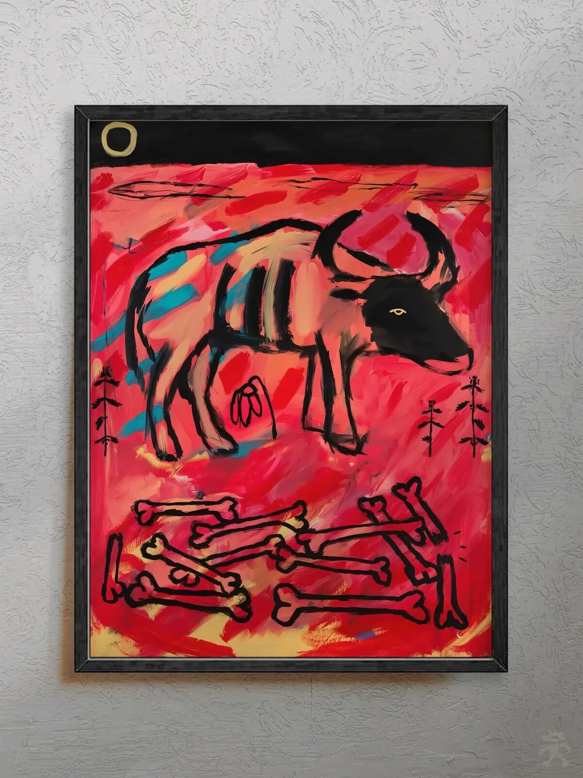 Интерьерный постер "Bull and bones" в стиле pinterest, формат 30x40 см