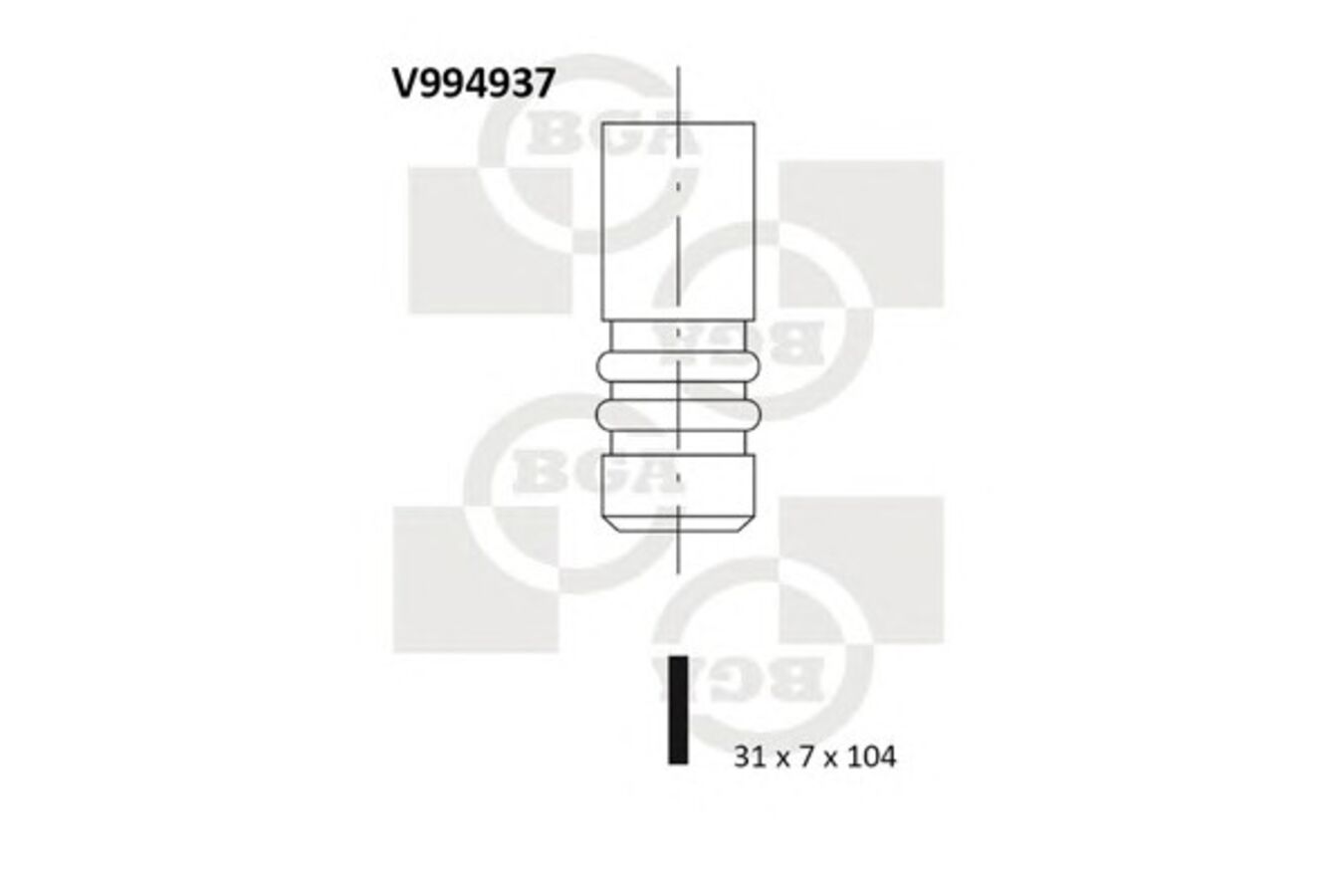 Клапан Впускной Volvo B 5254 T6, B 4184 S8, B 5254 T4, B 4184 S2 (BGA V994937)
