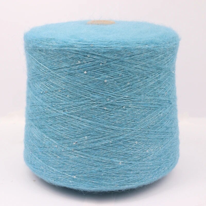 Пряжа ZLWXL Мохер с пайетками 50г 807-Lake Blue