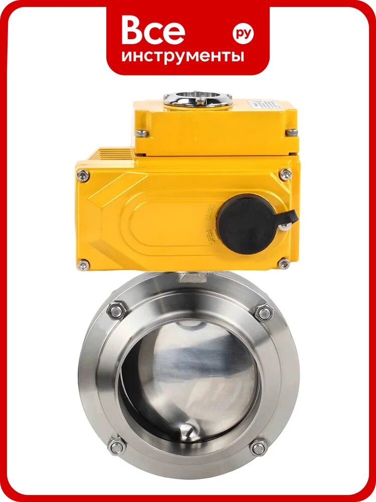 Затвор DN-ru дисковый 304-304-Sil-2W-W-H Ду20 Ру10 пищевая нержавеющая сталь, электропривод 380В D050-73258