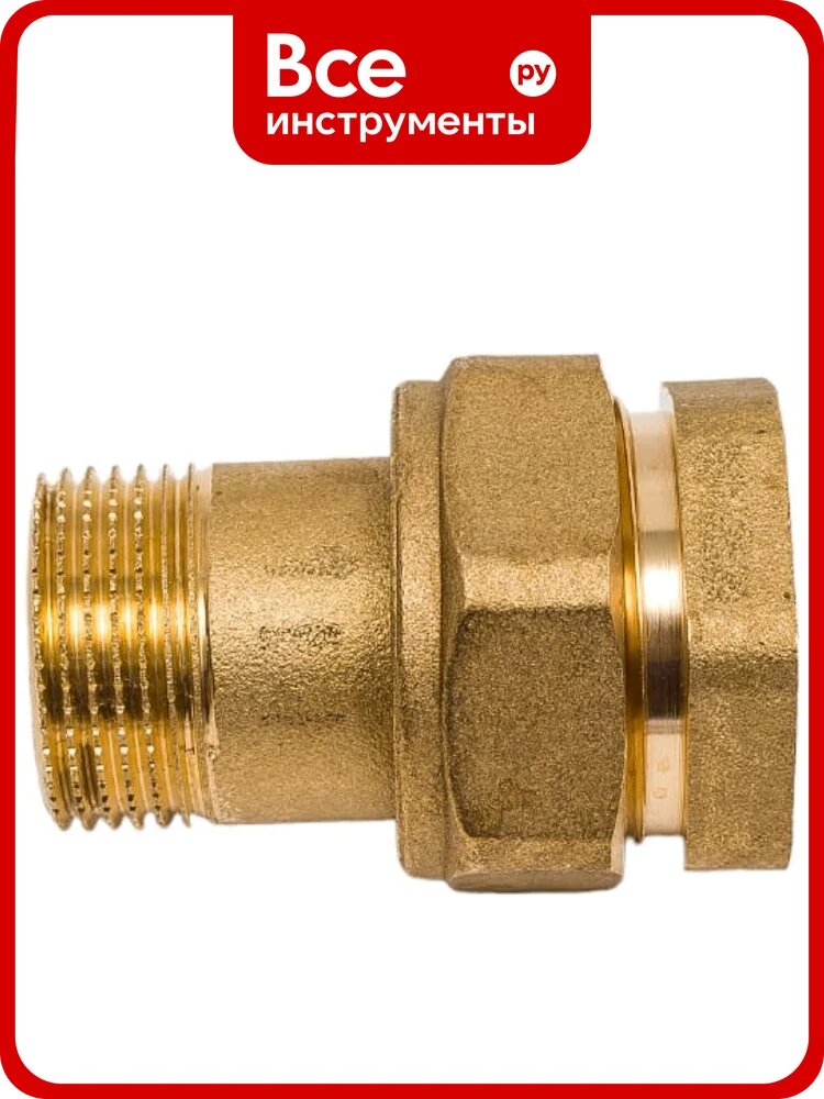 Сгон американка ELSEN Metalit прямой, НВ, 3/4", 3/4", латунь, с плоским уплотнением EBF26.34