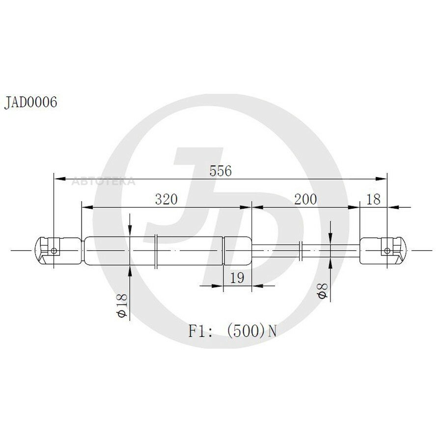 Газовый упор JUST DRIVE JAD0006 FO Fusion (JU_) Estate 02-;