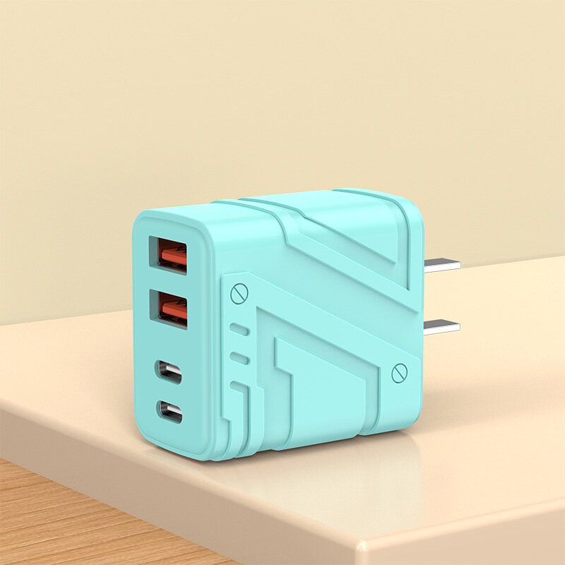 150W 4-портовый USB-C PD быстрый зарядное устройство с 1 USB-A и 3 USB-C портами, синий