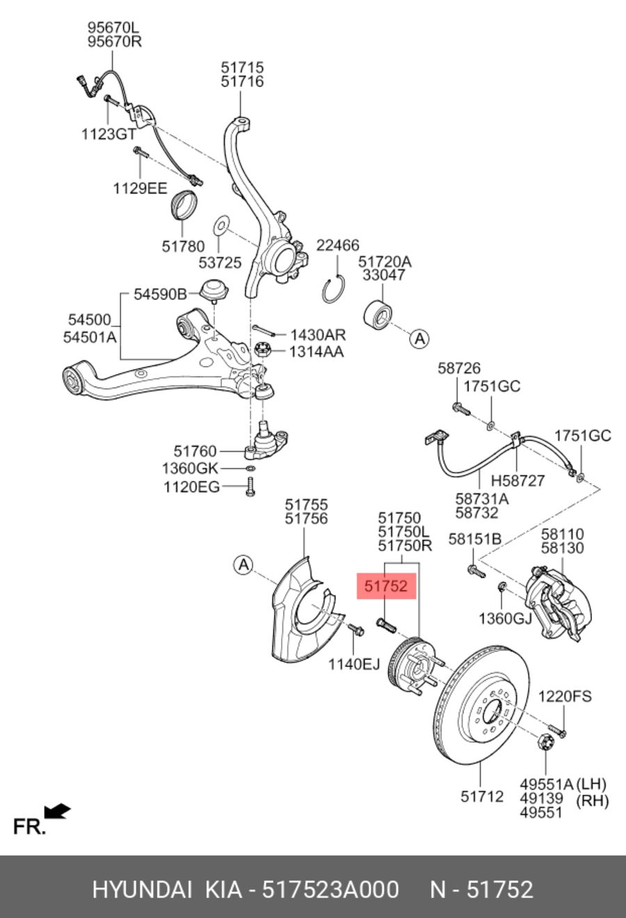 Болт м16 org (Hyundai/Kia 517523A000)