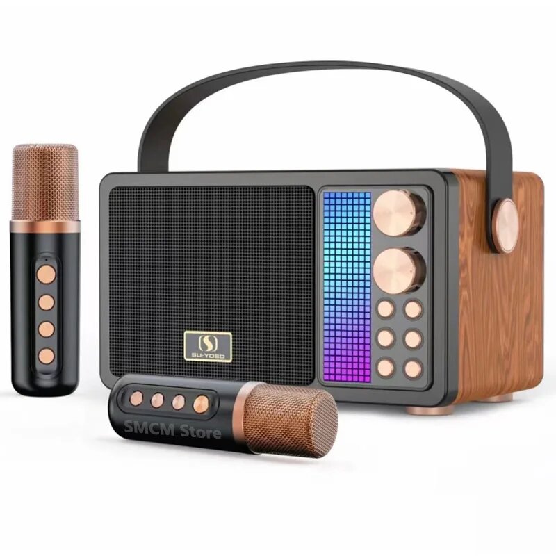 Портативный Bluetooth-микрофон SwYiSm Ys-603 40 Вт Коричневый, Деревянный