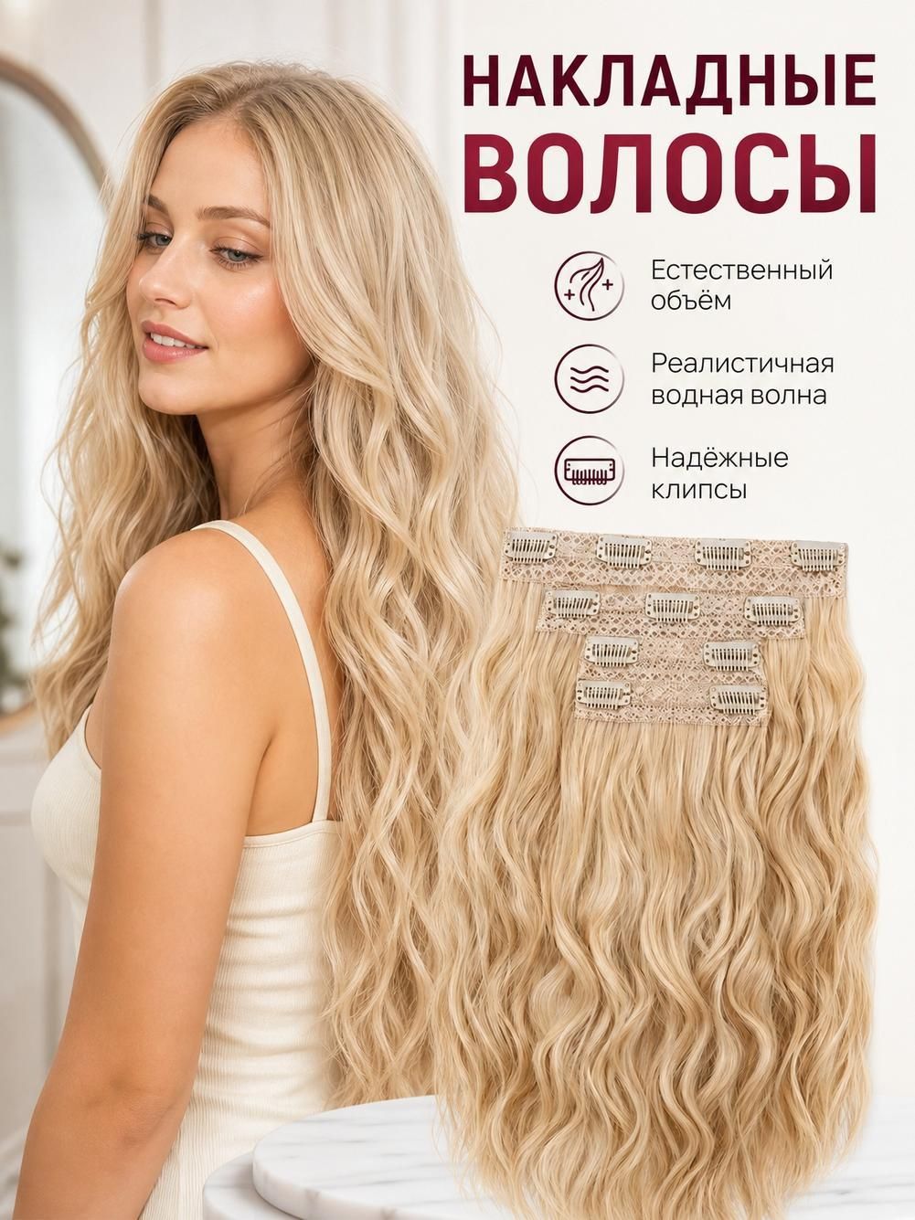 Парик водяная рябь из 4 частей