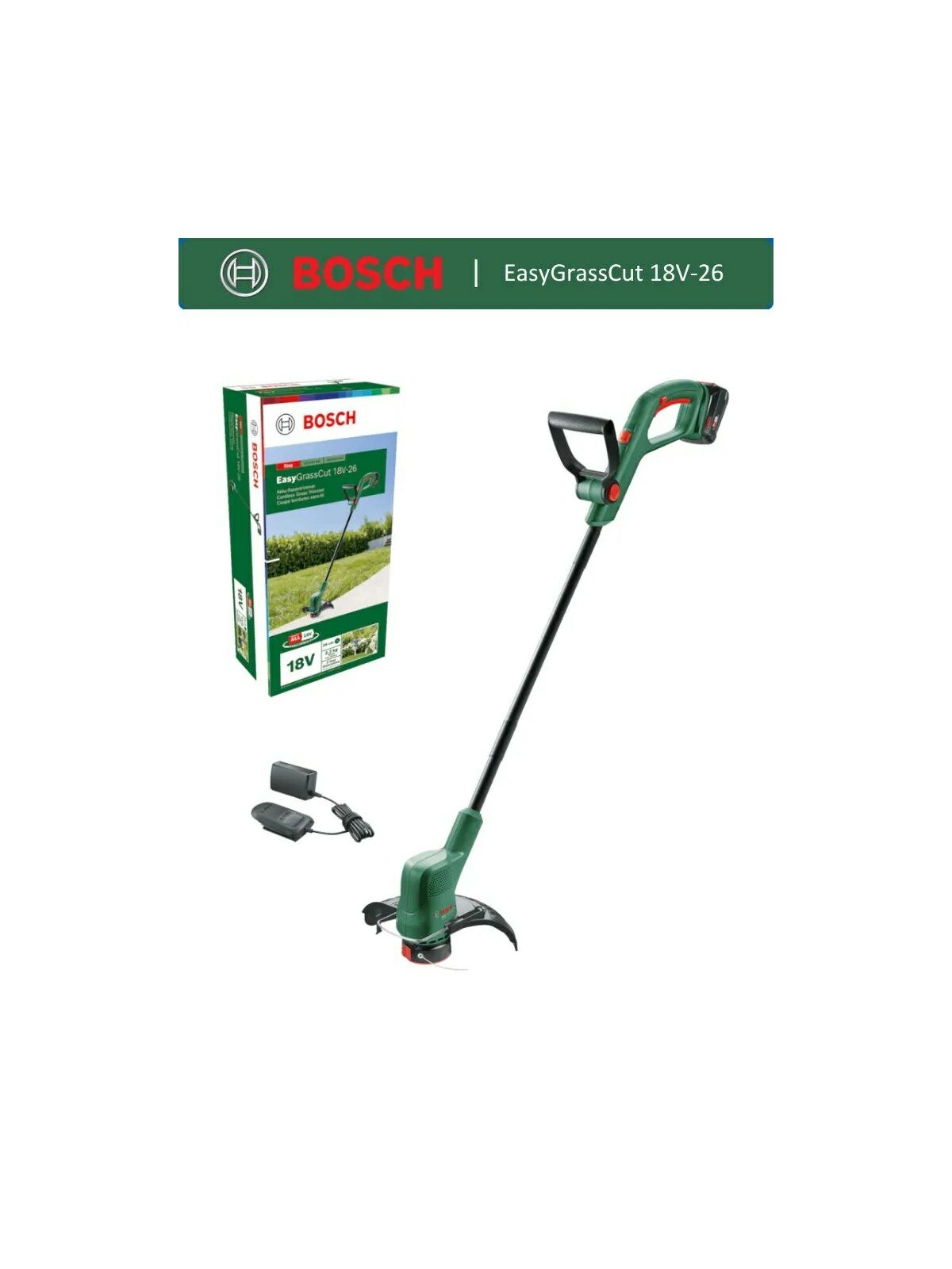 Триммер аккумуляторный Bosch EasyGrassCut 18V-26, 1 аккумулятор 18 В, 2.5 Ач, 06008C1C03