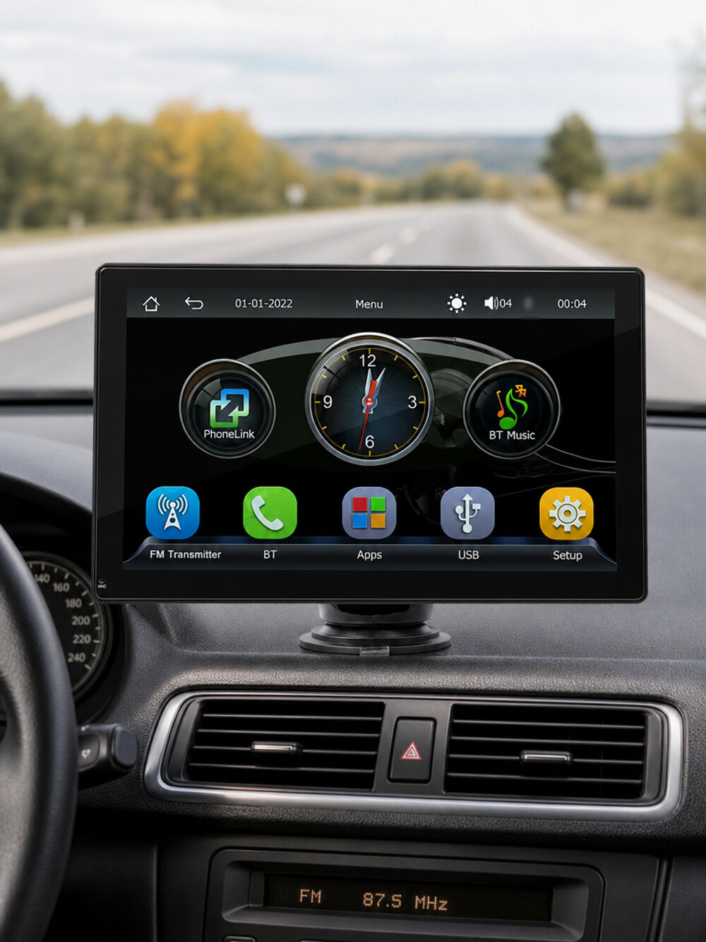 Автомобильный MP5-плеер с экраном 9 дюймов, Bluetooth и цифровым FM-тюнером, черный корпус