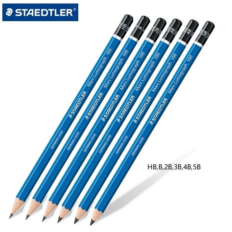 Набор карандашей Staedtler 100, 6 шт, HB, B, 2B, 3B, 4B, 5B