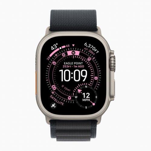 Часы Apple Watch Ultra 3 2025 49mm Natural Titanium Case With Black Alpine Loop L, (Титан/Черный)