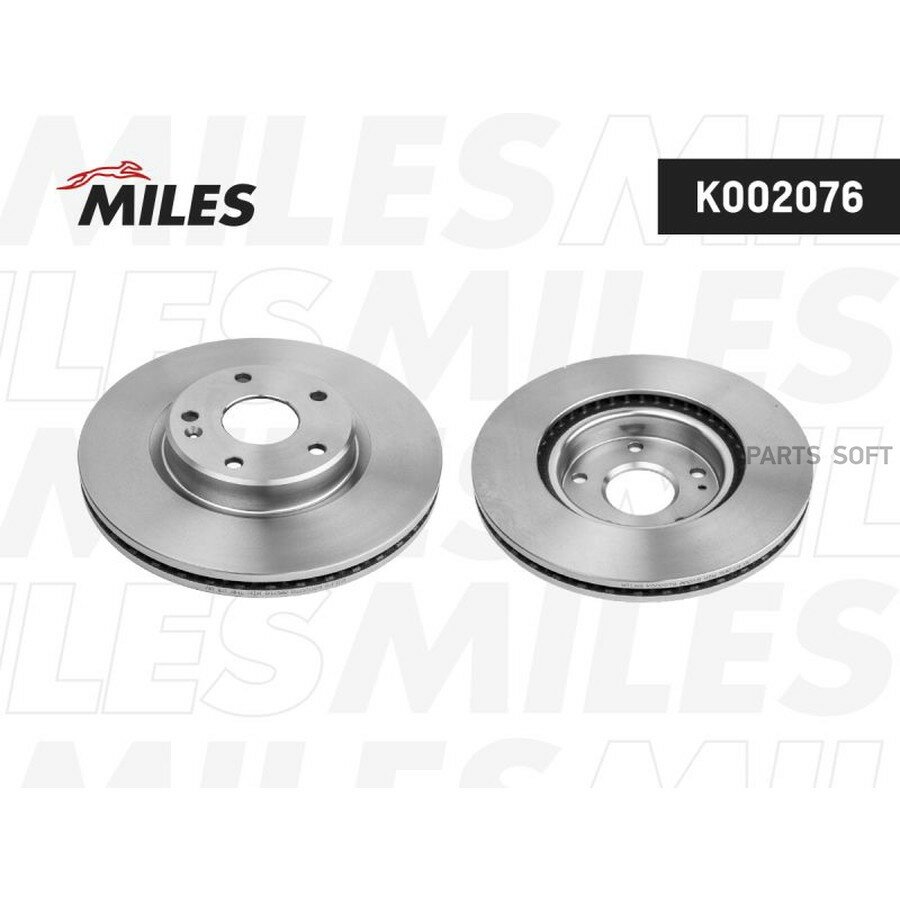 Диск тормозной передний D296мм. вентилируемый GEELY COOLRAY 18- K002076 2шт MILES K002076 MILES K002076