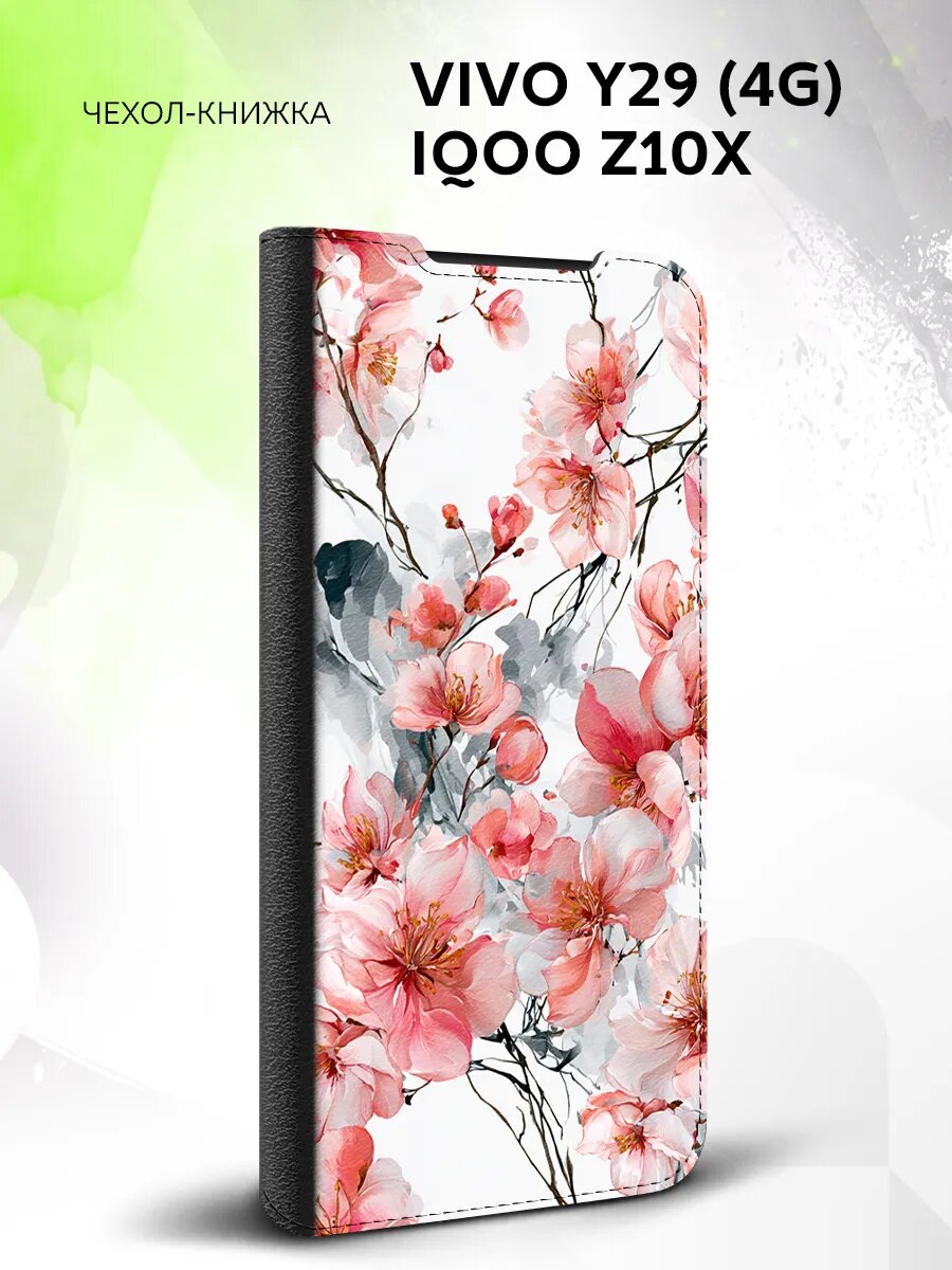Чехол книжка на Vivo Y29 (4G) / IQOO Z10x, защитный, эко-кожа и с принтом