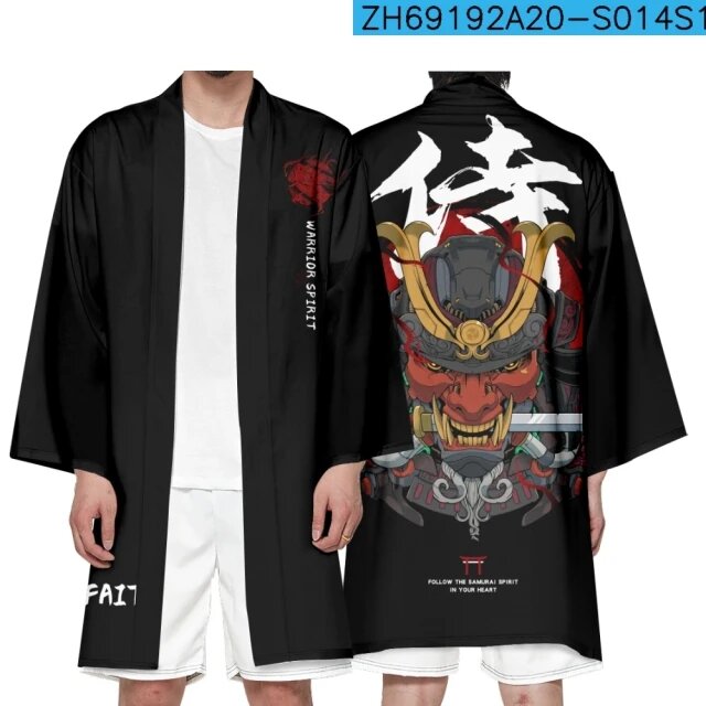 Nifineo японское кимоно полиэстер unisex Черный, L, CHF-652