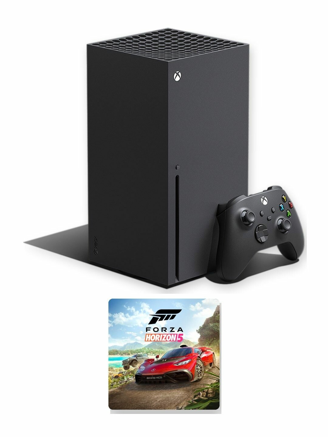 Игровая приставка Microsoft Xbox Series X 1 ТБ с дисководом, чёрная, американская версия + игра Forza Horizon 5