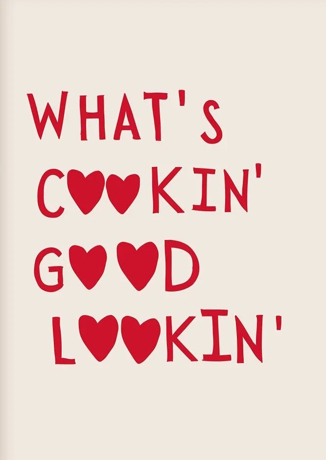Minimalist Heart Red Quote Poster Prints Aesthetic Kitchen Cute Cooking Wall Art Picture Nordic Canvas Painting Restaurant Decor