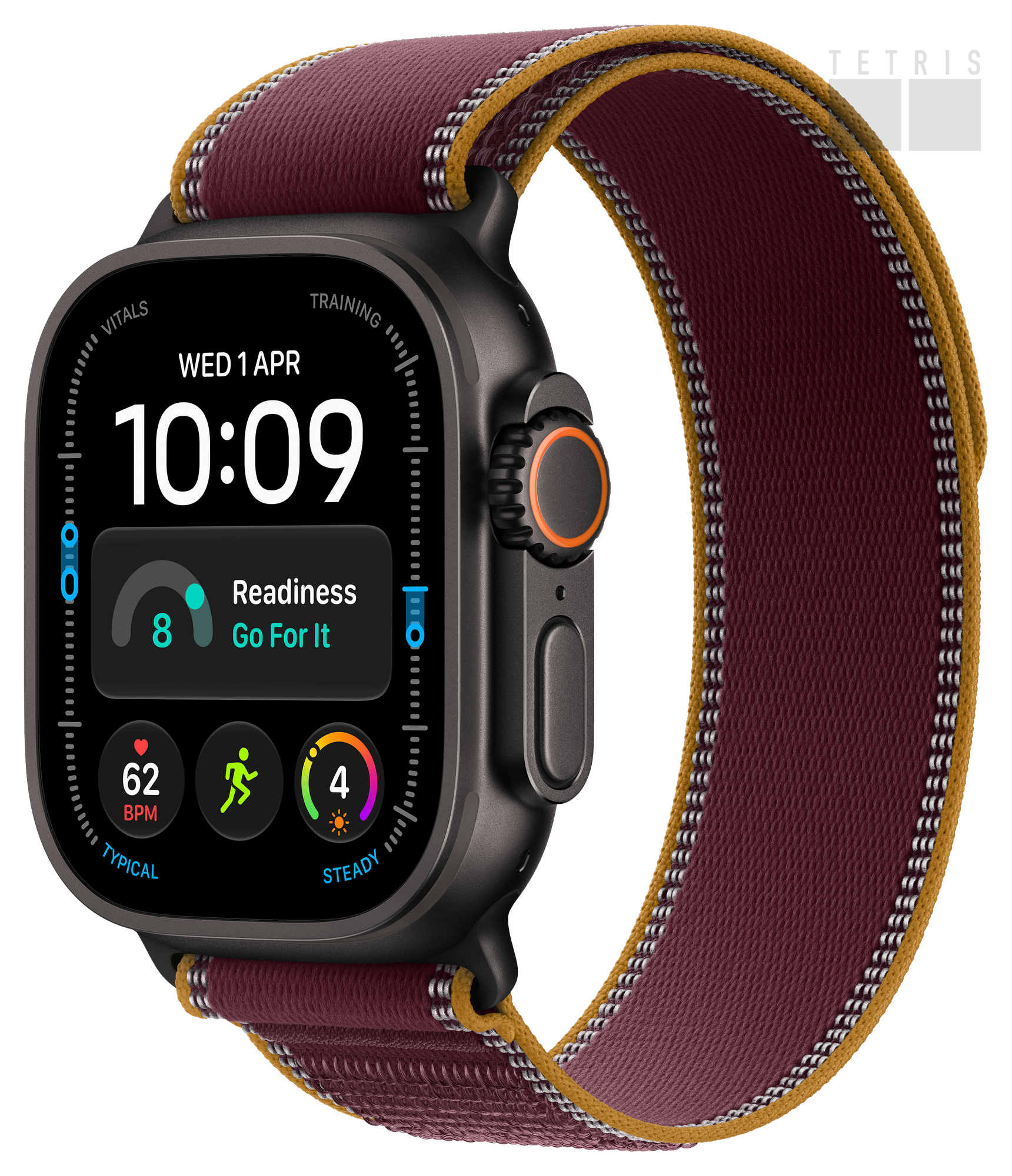 Умные часы Apple Watch Ultra 4 49 мм, Black Titanium, Burgundy Trail Loop M/L, GPS + Cellular